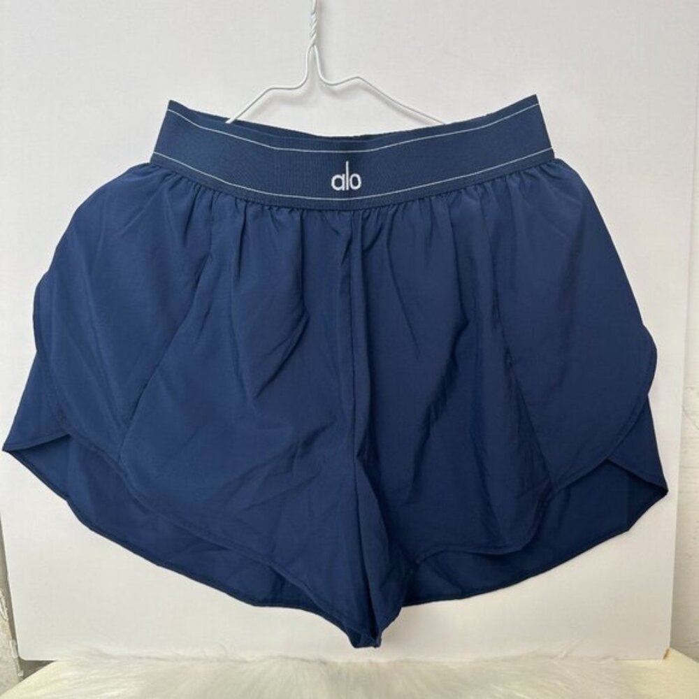 Alo Blue Double Layer Sports Shorts Women's Size S